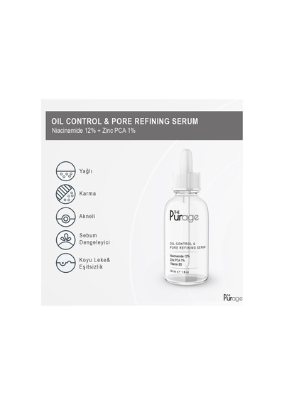 Oil Control & Pore Refining Serum Niacinamide 12% Zinc Pca 1% - Yağ Kontrolü Ve Gözenek Arındırıcı