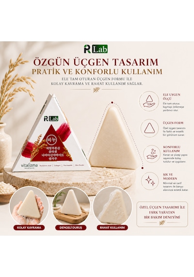 Pirinç Sabunu - Cilt Beyazlatıcı, Leke Karşıtı & Aydınlatıcı - Hyaluronik Asit & Kolajen