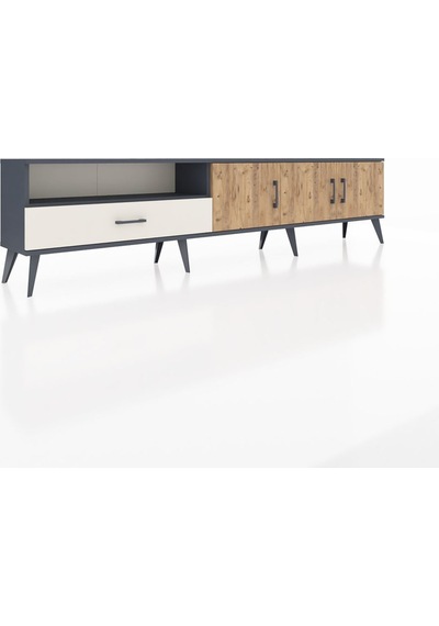 Arges Tv Ünitesi 3 Raflı Tek Çekmeceli 3 Kapaklı 220x30x51 Antrasit-çam/aytaşı Atlas Çam/aytası - Antrasıt Arges Tv Ünitesi 3 Raflı Tek Çekmeceli 3 Kapaklı 220x30x51 Antrasit-çam/aytaşı Atlas Çam/aytası - Antrasıt