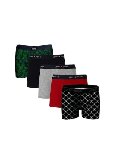 John Frank Logolu Pamuklu 5'li Paket Boxer Erkek Boxer Jfbs5 Yeşil-lacivert-gri-kırmızı-sbeyaz Yeşil-lacivert-gri-kırmızı-sbe