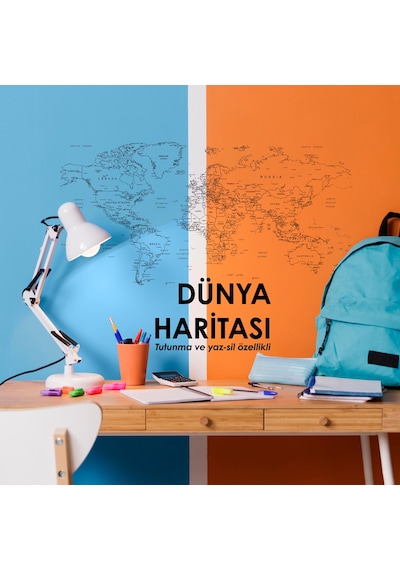 Dünya Haritası Statik Kağıt Tahta