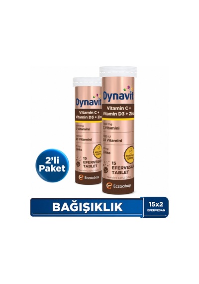 Dynavit C-d Vitamini Ve Çinko 15 Efervesan Tablet - 2'li Avantaj Paket