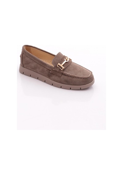 Dgn 5604-6 Kadin Loafer Ayakkabi Vizon Süet