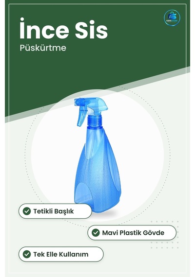 Bitki Sulama Kabı Sprey Şişesi Mavi Plastik Püskürtmeli Bahçe Çiç