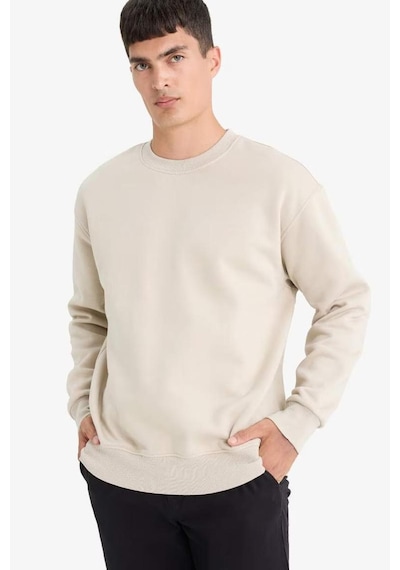 DeFacto Oversize Geniş Kalıp Bisiklet Yaka Kalın Basic Düz Sweatshirt T5139AZ24AUBG735