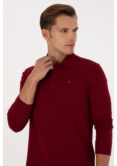 U.S. Polo Assn. Erkek Regular Fit Polo Yaka Bordo Basic Sweatshirt 50315941-VR014