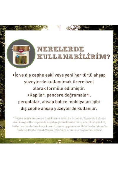 Ünlü Protect Aqua Su Bazlı Ahşap Koruyucu 15L 2.Grup