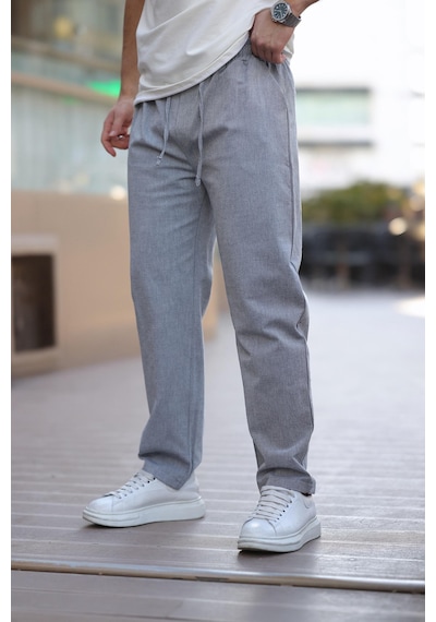 Madmext Lacivert %100 Pamuklu Rahat Kesim Erkek Pantolon E6565