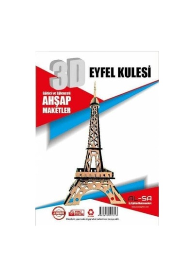 3d Ahşap Eyfel Kulesi Maketi Boyanabilir
