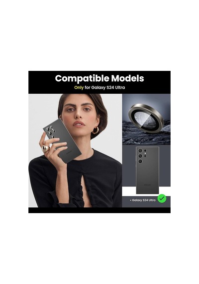 Samsung Galaxy S24 Ultra 5g Kamera Lens Koruyucu Cam Halkalar Titanyum Çizilmez Su Geçirmez Koruyucu