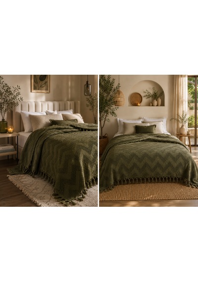 Kapreo Home Craft Collection Premium Çift Kişilik Pike 200 X 230 Haki