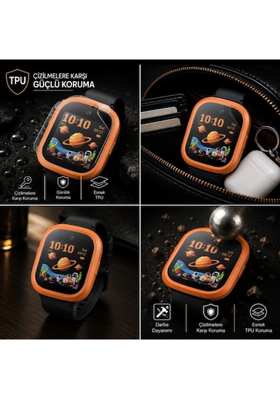 Tcl Kids Apple Watch Uyumlu K5 İle  Ekran Koruyucu Tpu, Tam Kaplayan Akıllı Çocuk Saat Koruması 2 Adet, Çizilmeye Dayanıklı Koruma Mt50v