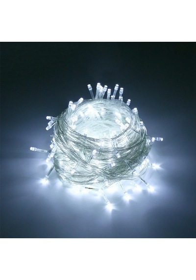 Biishe 100 Ledli 8 Fonksiyonlu 10 Metre Led Aydınlatma Dekor Lambası Beyaz Çok Renkli 22856533