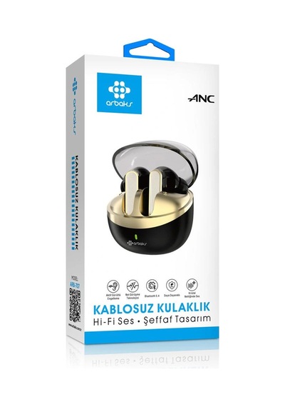 Bezos Bluetooth 5.4 Anc Şeffaf Tasarımlı Tws Kablosuz Kulaklık Siyah-altın Arb-707 Hb006