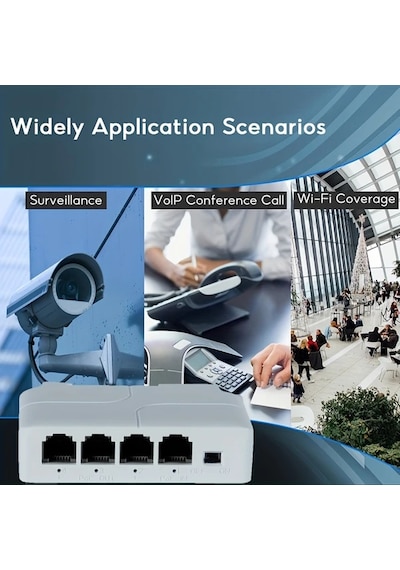 Sunshine011 100mbps 1 Giriş 3 Çıkış Poe Extender White Usb Destekli Cctv Kamera Ağ Güçlendirici Ev Ofis Güvenlik Sistemi Kolay Kurulum Dayanıklı Yapı