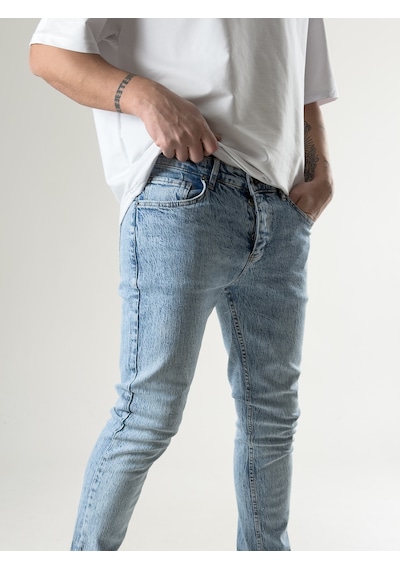 Cocopelli Slim Fit Buz Mavisi Erkek Kot Pantolon Coc2715 Çok Renkli