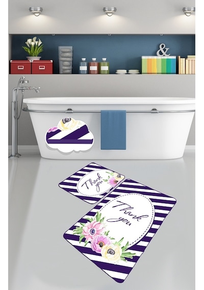 Thank You 2 Li Set Banyo Halısı Paspas Çok Renkli