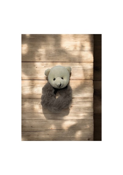 Ayıcıklı Peluş Simit Lastik Toka Vizon - 673852555 Vizon