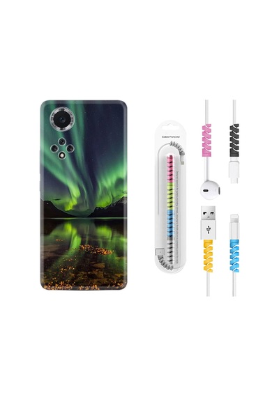 Huawei Nova 9 Kılıf Kablo Koruyuculu Kuzey Işıkları 1327