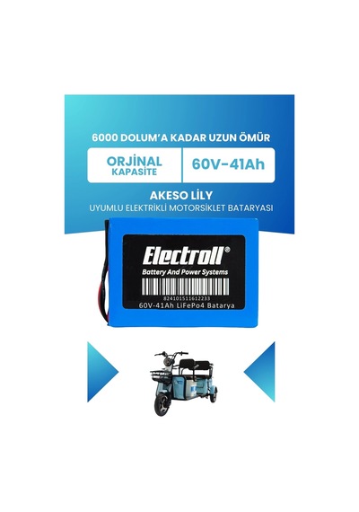 Akeso Lily Uyumlu Batarya Standart Kapasite Lifepo4 60v 41ah Elektrikli Motorsiklet Bataryası
