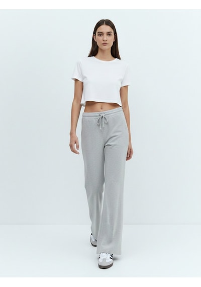 Flare Paça Basic Gri Eşofman Gri