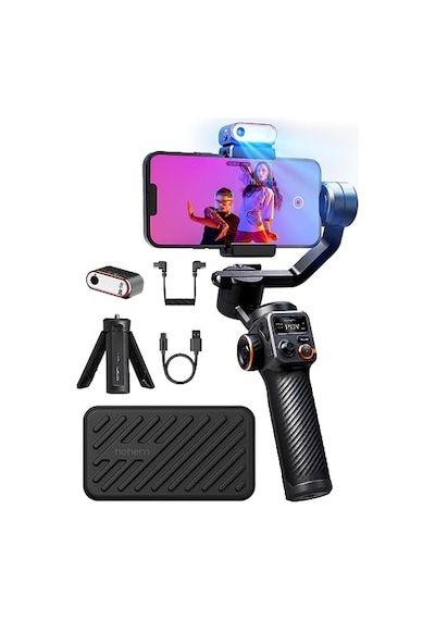 M6 Kit 3 Eksenli Cep Telefonu Stabilizatörü Manyetik Aı Izleyicili Gimbal Akıllı Telefon Ayarlanabilir Cct Rgb Iş Diğer