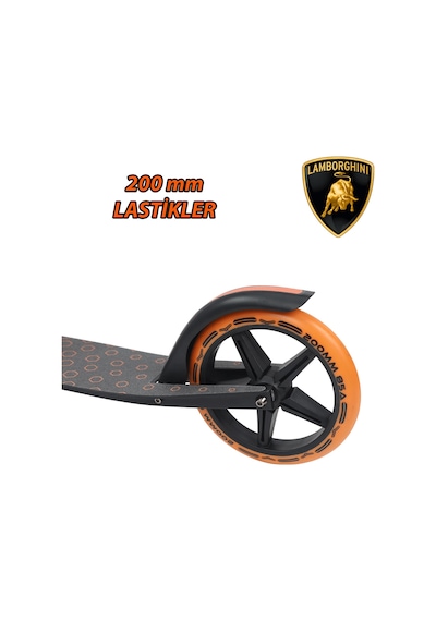 Lamborghini Lisanslı L6-200 Katlanabilir Metal Ayaklık Kaymaz Taban 2 Tekerlekli 8+ Yaş Çocuk Scooter Yeşil