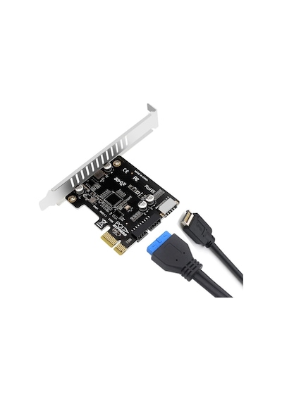 4614 Pci-e Express To Type-e Usb 3.0 19 Pin Vl805 Anakart Ön Pane