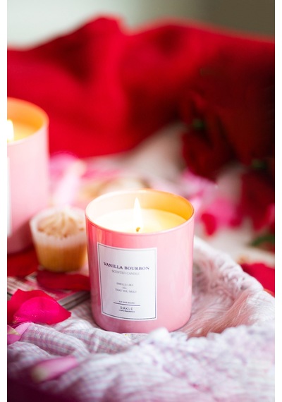 Le Jardin Vanilla Bourbon Kokulu 2'li Mum Seti Pembe 120 Gr - 200 Gr Renkli