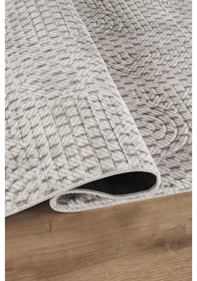 Villadia Home Textile Kaymaz Taban Modern Desen Halı Yolluk Leke Tutmaz Kolay Temizlenir Koridor Salon Yatak Mutfak Odası Vd4038gri Gri