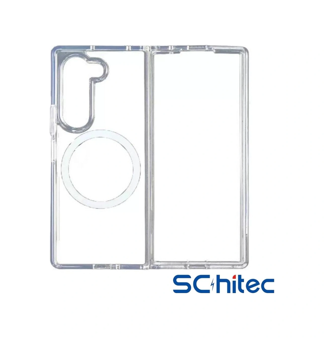 Schitec Samsung Galaxy Uyumlu Z Fold 7 Magsafe Özellikli Şeffaf Kılıf