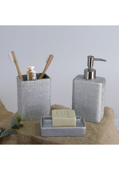 Linen Sıvı Sabunluk Gümüş