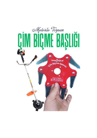 Klc Motorlu Tırpan Metal Çim Çayır Biçme Kesme Aparatı 6 Kollu Testere Dişli Ahtapot Bıçak Başlığı