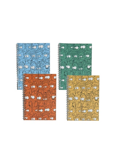 A5 Spiralli Kafalar Defter 40 Yaprak 4'lü Tamamı Çizgisiz