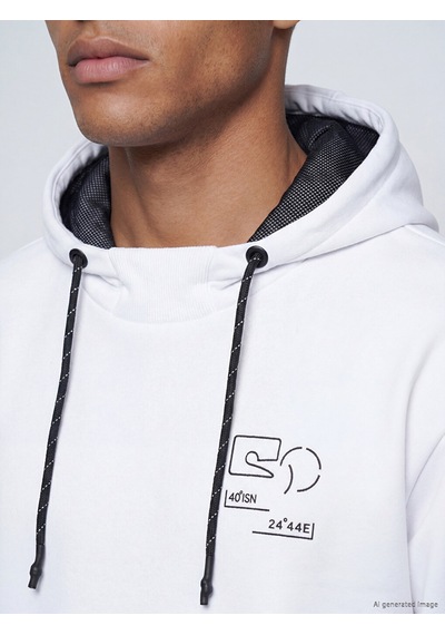 Lcw Eco Beyaz Baskılı Erkek Hoodie