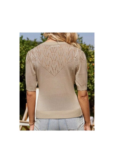 Youknitwear You Wanda %100 Pamuk Triko Hırka Kahverengi