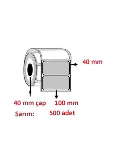 Özsaraç Etiket Silver Mat Etiket 100 x 40 MM 500'lü 5 Rulo