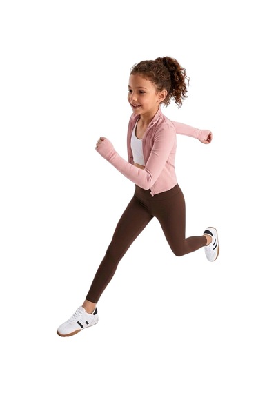 Erdem Kıds Kız Çocuk / Kadın Cepli Yüksek Bel, Günlük, Koşu, Yürüyüş, Yoga, Spor, Atletik, Egzersiz, Fitness Tayt Kahve Kahve
