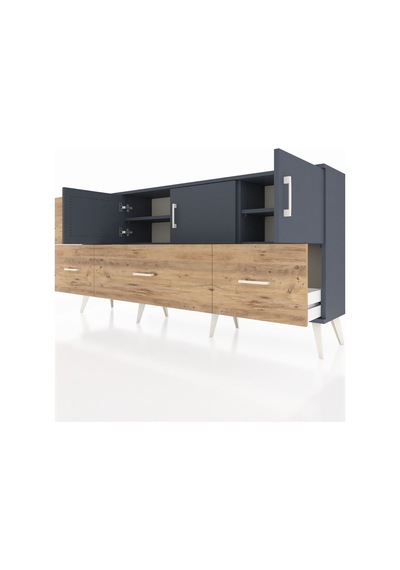 Arges Konsol 4 Raflı 4 Çekmeceli 3 Kapaklı 176x30x83 Antrasit-antrasit/çam Antrasit/çam Arges Konsol 4 Raflı 4 Çekmeceli 3 Kapaklı 176x30x83 Antrasit-antrasit/çam Antrasit/çam