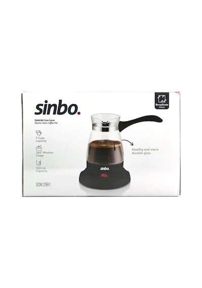 Cam Elektrikli Cezve Türk Kahve Makinesi - 5fincan 500ml Kablosuz Kullanım- 360 Döner 600w Scm-2981 5580 Çok Renkli