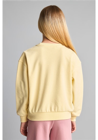 Defacto Relax Fıt Basic Sweatshırt Kız Çocuk E6842a826auyl487 Sarı-yl487