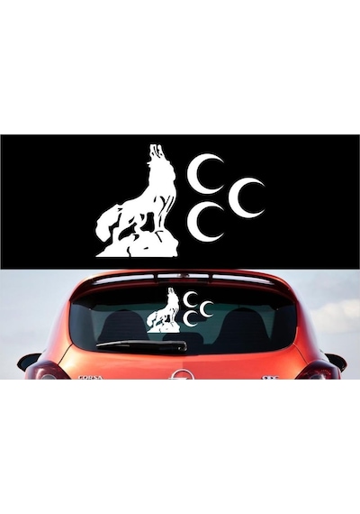 Uluyan Bozkurt Üç Hilal Oto Sticker Çıkartma