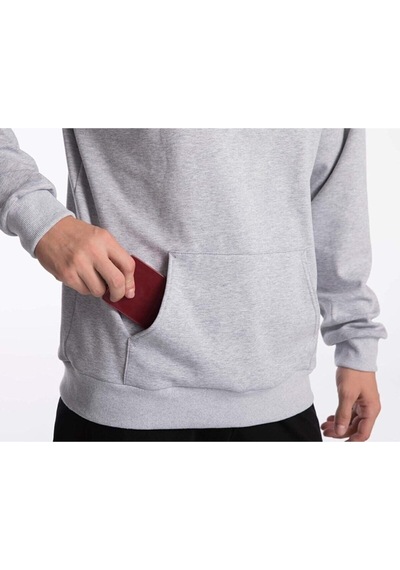 Unisex Oversize Kapüşonlu Sweatshirt Gri
