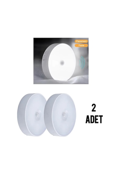 2 Adet Hareket Sensörlü Usb Şarjlı Led Işık Lamba-oda, Mutfak, Salon Ve Merdiven Işıklandırma 1