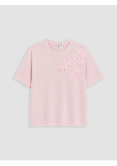 Lcw Comfort Pembe Soft Touch Çiçek Aplikeli Bluz