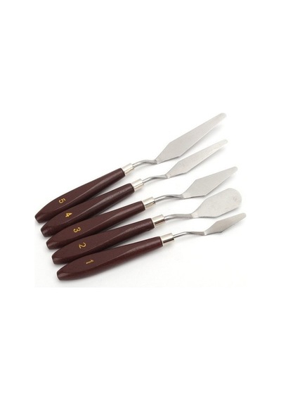 Südor Kırtasiye 5'li Metal Spatula Seti Çelik Spatul Akrilik Boya Yağlı Boya Hobi Çalışması