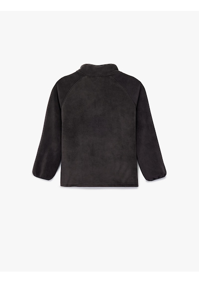 Koton Dik Yaka Yarım Fermuarlı Kanguru Cepli Polar Sweatshirt Antrasit 6wmb10001tk Antrasit