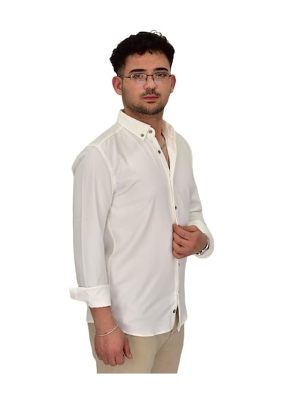 Erkek Spor Silim Fit Uzun Kol Gömlek G5019 Bgl-st04493 Ekru
