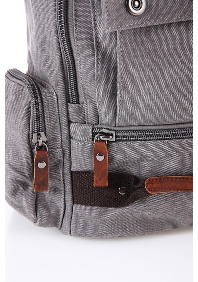 Ççs 51564 Kanvas Kumaş Sırt Çantası Grey Null Gri