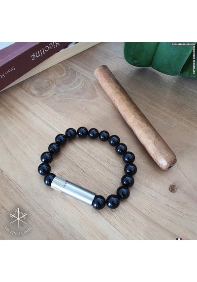 Les Fines Lames Punch Bileklik Steel Oniks - M